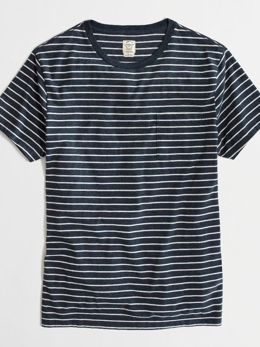 J.Crew Slim Striped Pocket T-Shirt Blue & White Medium